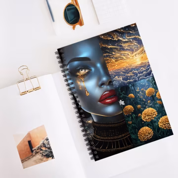 Aesthetic Art Spiral Notebook – Ruled Lines, Journal for Writers