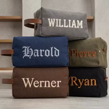 Custom Men’s Toiletry Bag, Personalized Dopp Kit, Embroidered Custom Name Shaving Bag, Groomsmen Gift, Travel Organizer, Father’s Day Gift