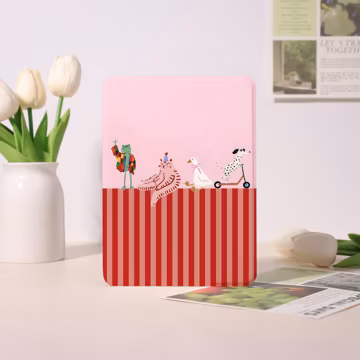 Animals Pink Kindle Cover for 2024 Kindle, Paperwhite 10th 11th 12th 6.8", Kindle 10/11th 6'', With Strap, Personalized Gifts