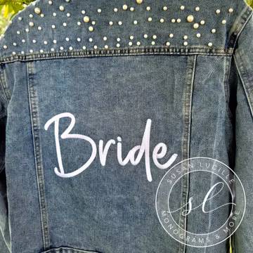 Embroidered Bride Denim Jacket, Bride Jean Jacket, Future Mrs Jacket, Custom Personalized Jacket, Wedding Jean Jacket, Wedding Gift, Bride