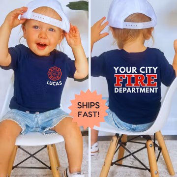 Personalized Firetruck Birthday Shirt, Firefighter Tee, Sound The Alarm Toddler Shirt, Boys Fireman Birthday, Youth Fire Dept Shirt