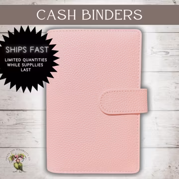 Pebble Leather A6 Budget Binder | Cash Stuffing Wallet Organizer