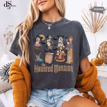Haunted Mansion Halloween Comfort Colors Tee: Mickey and Friends Disneyland Top