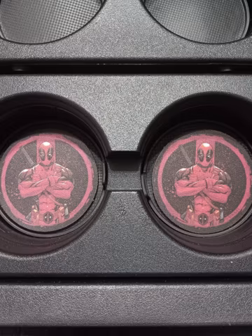 Deadpool Coasters,Deadpool,Universal Fit Car Coasters,Rubber Coasters,Car Accessories,Cup Coasters,Stocking Stuffers,Car Charm,Superhero