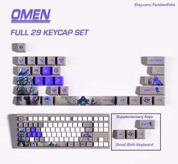 Valorant Inspired PBT Keycap Set: Custom Mechanical Keyboard Keycaps