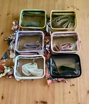 Clear Stadium Purse, Transparent Game Day, Concert Bag with Adjustable Strap