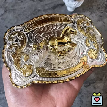 Personalized Gold & Silver Belt Buckle, Vintage, Custom Rodeo Prize, Western Equestrian Style Belt Closure for Men and Women, Engraved Gift