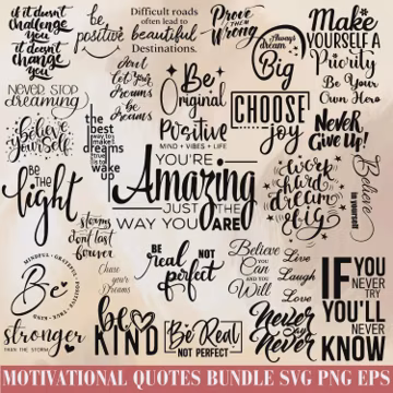 Motivational quotes Png,Bundle, Inspirational Quotes, Printable Stickers,Positive Affirmations,Self Love svg,Mental Health svg Png,emotional