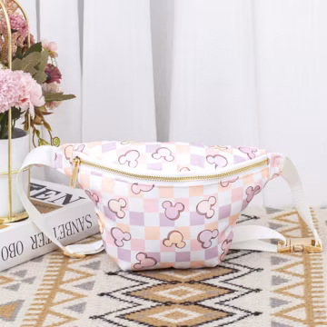 Magical Mouse Checker Fanny Pack: Kids Disneyland Crossbody Bag