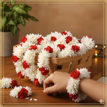 Artificial Gajra Bracelet/Wristlet for Wedding, Mehndi, Haldi, Bridesmaid