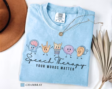 Speech Therapy Shirt, Comfort Colors Your Words Matter Tee, Funny Speech Language Pathologist Shirt, Speech Therapist Gift, Cute SLP Tshirt