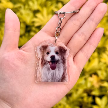 Custom Pet Photo Keychain: Personalized Dog Cat Memorial Gift ,Remembrance Car Accessory,Birthday Present for Women Men