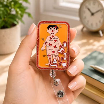 Funny Operation Board Game Nurse ID Badge Reel For Medical Staff