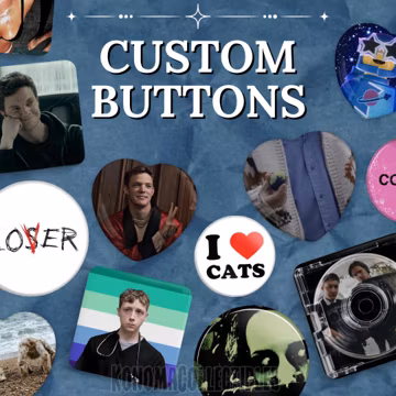 Custom Button Pins | Keychain Magnet Circle Heart Square Fandom Handmade Gift