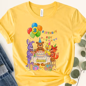 Custom Five Nights at Freddy's Game Birthday Shirt, FNAF Matching Family Birthday Shirt, Freddy Terror Birthday Shirt NHNA15