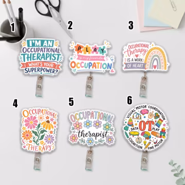 Occupational Therapy Badge Reel, Cute OT Badge Holder, OT Student Gift, Therapist Badge Reel, Acrylic ID Badge Clip C2GU19