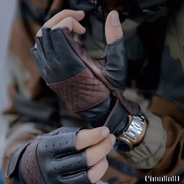 Black Brown Leather Rider Gloves Motorcycle Essentials, Leather Gloves, Genuine Leather, Winter Gloves, Driving Gloves