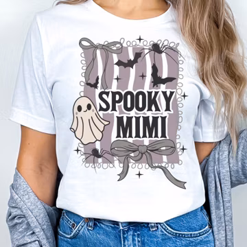 Spooky Mama Shirt,Retro Halloween Shirt For Mother,Halloween Mom Shirt Gift, Halloween Mimi,GIGI Tee,NanaTee, Spooky Season,Retro Shirt,