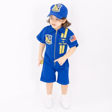 Baby Pilot Costume Personalized Jumpsuit, Blue Angels Inspired Baby Aviator Suit, Baby Boy Halloween Outfit