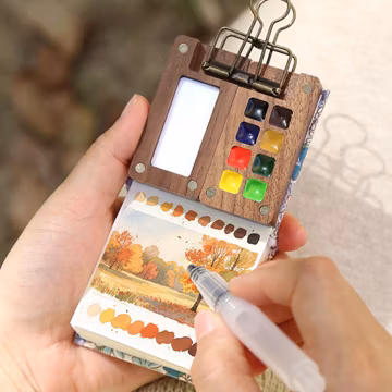 Portable watercolor set, Creative gift idea, Art supplies for journaling, Watercolor paint set, Travel art kit, Gift for artist / her / him