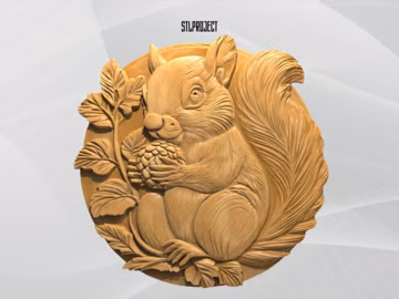 Squirrel 3D STL Relief Design - Ideal for CNC, Router, and 3D Printing Projects, Includes Height Map | Digital Download, Animal Wildlife