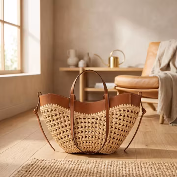 Straw Tote Bag | Women's Raffia Shoulder Bag | Hollow Woven Beach Purse | Lightweight Summer Shopper | Large Vacation Carryall Gift For Her