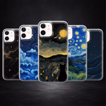 Night Sky Phone Case Van Gough Starry Night Cover for iPhone 17Pro, 16, 15, 14, 13, 12, Samsung S26, S25, S24, S23, A17,A57,A37 Pixel 10, 9
