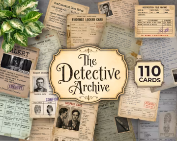 Junk Journal Identification Cards, Detective Case File Ephemera, Printable Mystery Archive Cards, Evidence Paper Pack JJ135