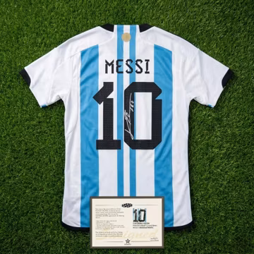 Lionel Messi Signed Argentina #10 Home Jersey/Shirt – Autographed Collectible with COA