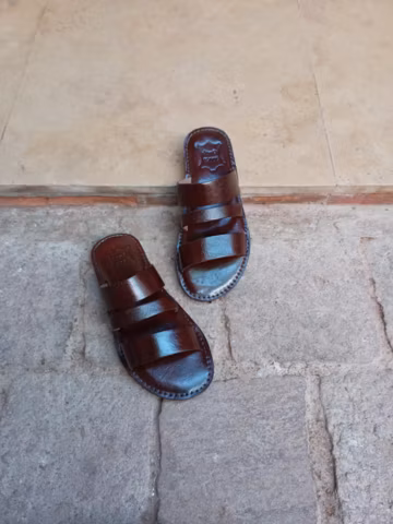 Sandales Homme en Cuir Marocain Authentique – Fabrication Artisanale, Confort et Élégance