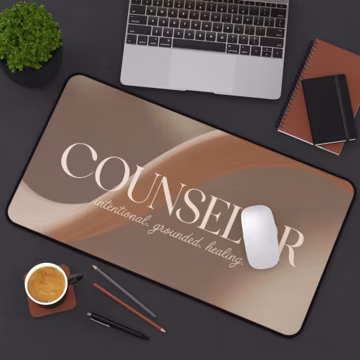 Counselor Desk Mat Counselor Mouse Pad Gift For School Counselor Gift For Teacher Pretty Keyboard Mat Desk Mat Neoprene Rectangular Desk Mat