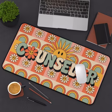 Counselor Desk Mat School Counselor Mouse Pad Gift For Counselor Desk Accessory Mental Health Gift Desk Mat Pretty Keyboard Mat