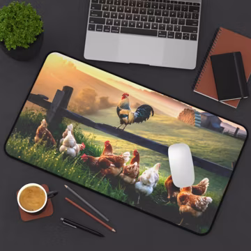 Chicken Desk Mat Farm Mouse Pad Chicken Lover Gift For Her Pretty Keyboard Mat Cute Desk Accessory Aesthetic Desk Decor Farmhouse Decor