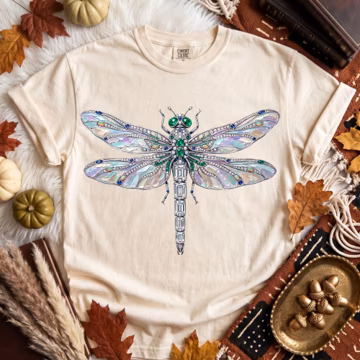 Luxury Dragonfly PNG: Jeweled Dragonfly Clipart, Elegant Gemstone Insect Art, Iridescent Nature Design (Digital Download)