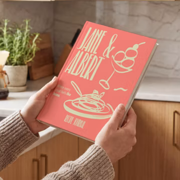 Custom Name Cookbook, Personalized Family Recipe Journal 8.5x11, Hand-drawn illustration
