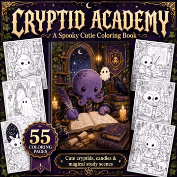 Dark Academia Coloring Book | Vintage Aesthetic Coloring Pages | Gothic Study Art | Cozy Library Coloring Book | Printable PDF for Adults