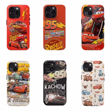 Auto Car 95 Inspired Double Layer Phone Case | Cute Cartoon Car Design Tough Phone Case for iPhone 17, 16, 15, 14, 13 Pro Max Plus Series
