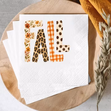 Personalized Fall Napkins, Custom Autumn Cocktail Napkins, Thanksgiving Beverage Napkins, Thanksgiving Guest Towels, Fall Party Favor