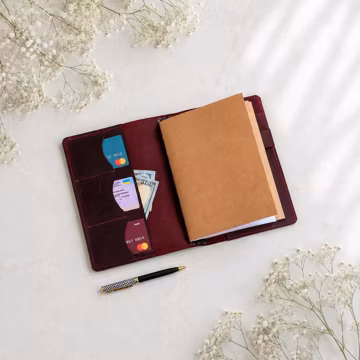 Engraved leather notebook cover, Personalized refillable notebook, Notebook cover with pocket, Bound leather journal, Handmade journal cover