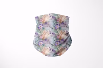 Pastel Fluid Floral Neck Gaiter- Soft Alcohol Ink Style Flower Scarf Can Also Be Worn as a Beanie, Headwrap & Multi Ways for Women and Men