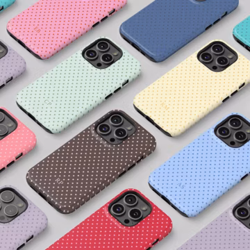 Custom Color Polka Dot Phone Case Monogram Initials iPhone Case Retro Aesthetic Pixel & Samsung Models Personalized Name Magsafe Phone cased