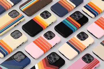 Retro Stripes Phone Case 70s Style Tough Cover Vintage Aesthetic for iPhone 17 16 Pro Max MagSafe & Samsung S25, S24, Pixel 9, 8