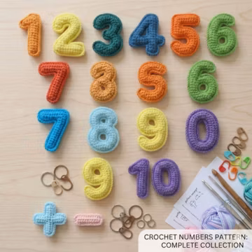Numbers Crochet Pattern, Crochet Numbers Pattern PDF 0–9, Amigurumi File, Crochet Collection, PDF Download, Baby Learning, Digital Download