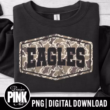 Eagles Camo PNG: School Spirit Sublimation Graphic (Digital Download)