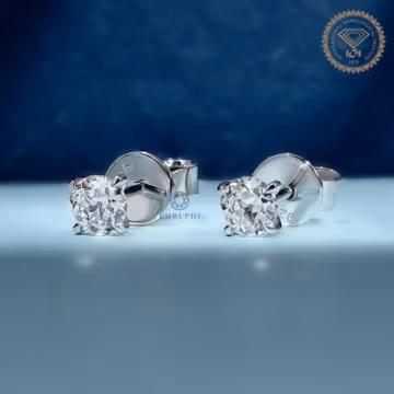 Round Old European Cut Studs Earrings, Solitaire Antique Earring Gift, Four Claw Prong Stud, Vintage Inspired Earrings