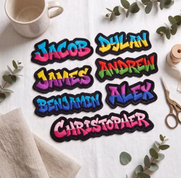 Custom Graffiti Name Patch, Personalized Embroidered Name Patch, Graffiti Letter Patch, Backpack Patch, Iron On Patch, Sew On Patch