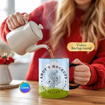 Mug Video Mockup, Canva Template Video Mockup, Mug Mockup Video, Drag and Drop Mug Mockup, Mug Mockup MP4 Canva Template Black mug