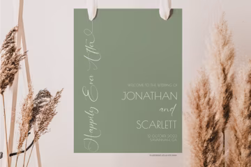 Sage green Wedding Welcome Sign, Modern fall wedding sign, Minimalist wedding sign, Happily ever after, sage green wedding decorations