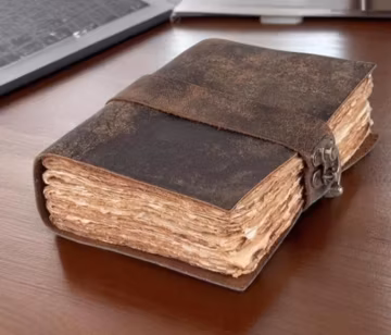 Vintage Leather Journal: Blank Book of Shadows, Deckle Edge Paper