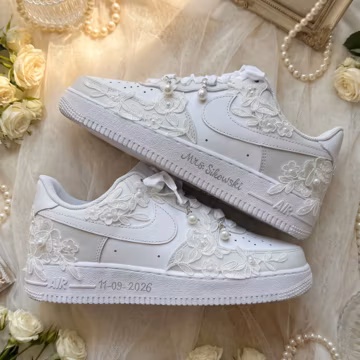 Bridal Sneakers, Pearl Sneakers, Floral Wedding Sneakers, Personalized Wedding Shoes